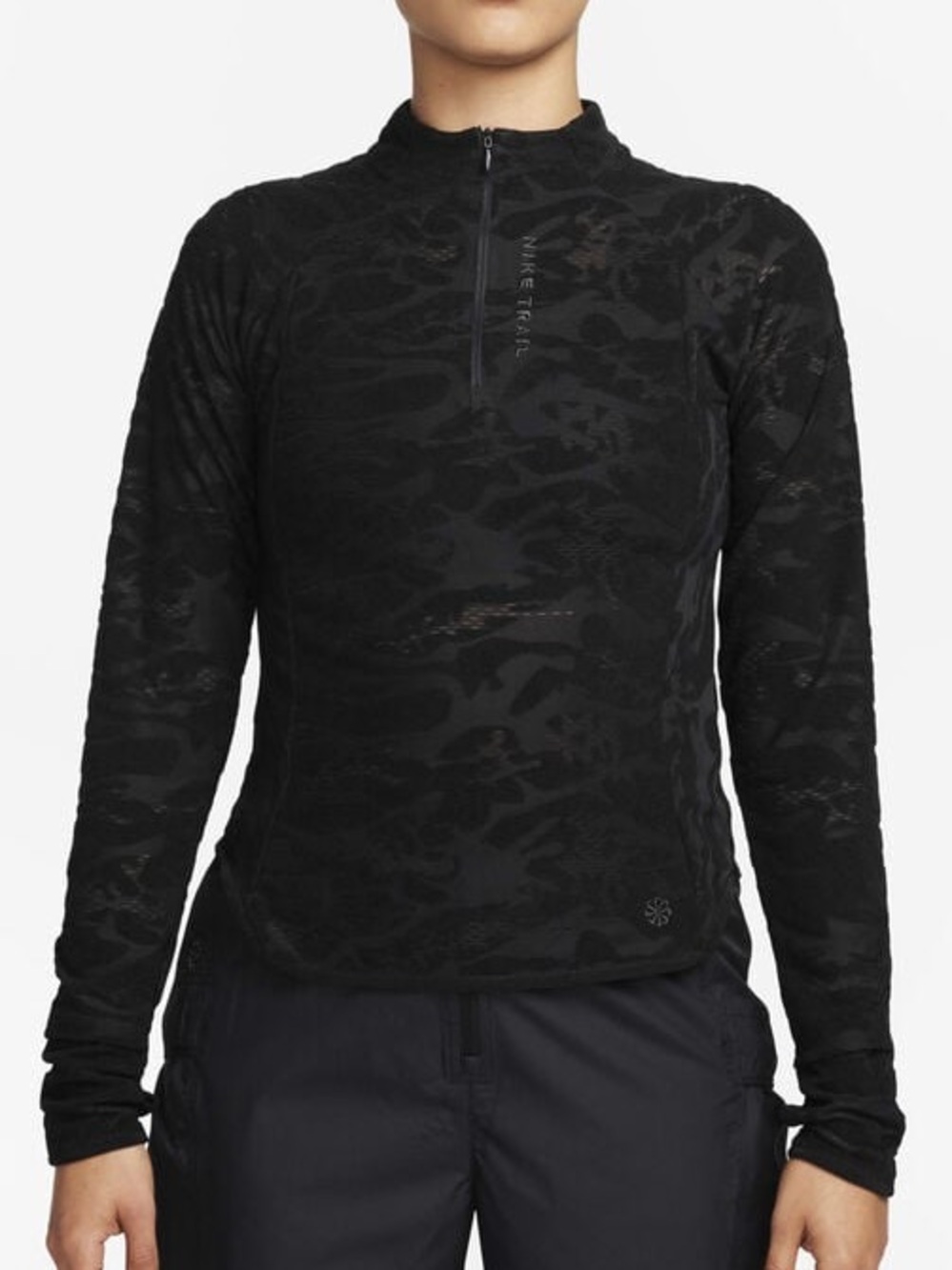 Nike Black Camo Dri-FIT 1/4-Zip Mid Layer Trail Top